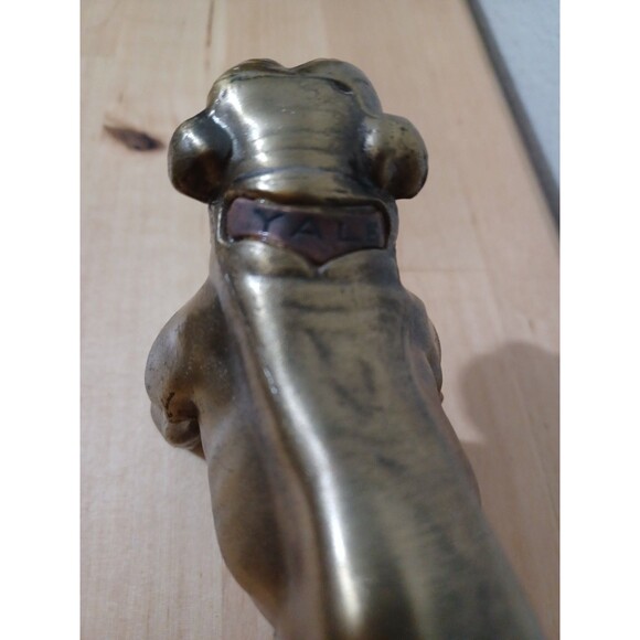 BRASS BULLDOG STATUE YALE UNIVERSITY  Vintage Dog Paperweight  Decorative Art - Picture 7 of 11